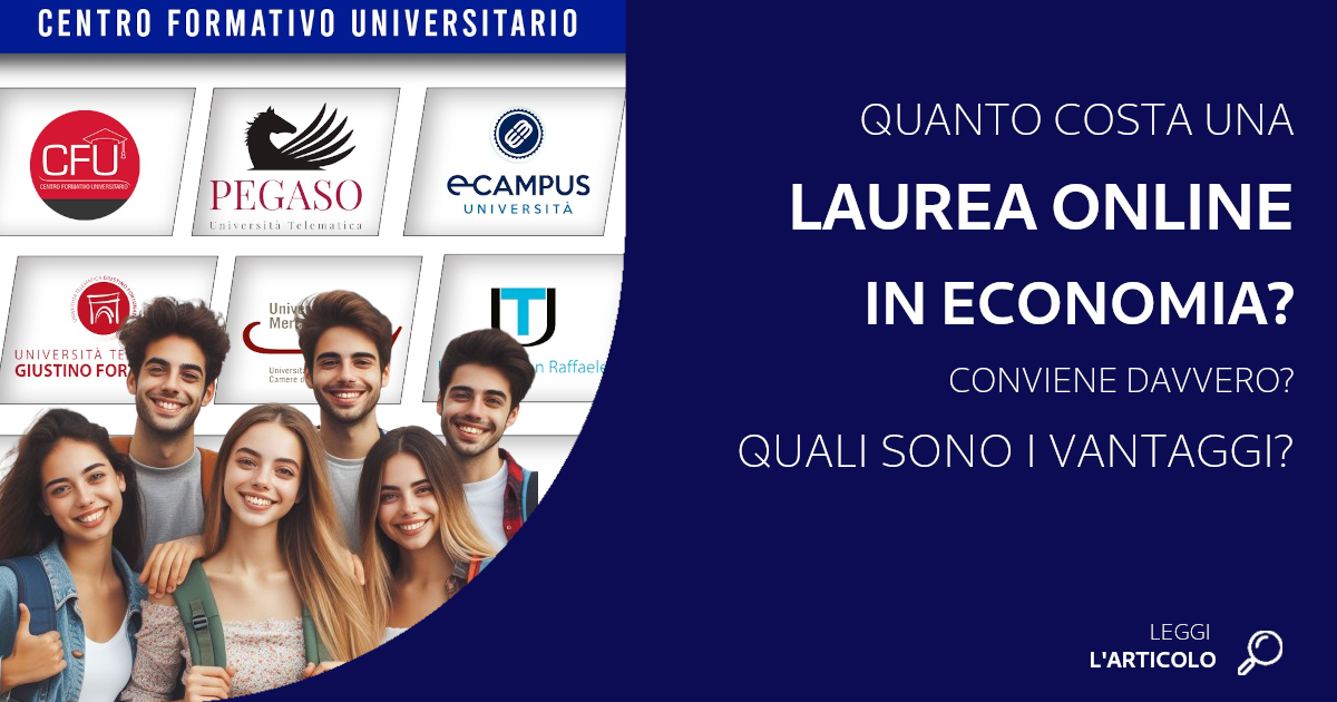 Una Laurea triennale in Economia presso un'Università online costa circa 2.300 euro. Lo stesso il percorso Magistrale.