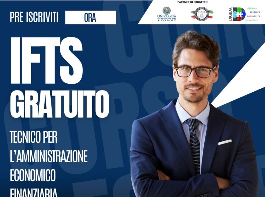 Il corso per Tecnico per l’Amministrazione Economico-Finanziaria dell’Impresa rientra nei percorsi IFTS della Regione Puglia.