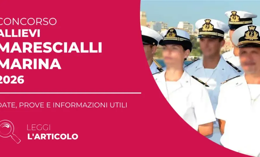 Il bando del concorso è stato pubblicato e prevede il reclutamento di 286 Allievi Marescialli della Marina Militare italiana.