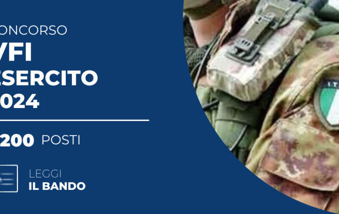 Preparazione professionale Concorso 6200 VFI Esercito 2024 a Taranto con Nissolino Corsi di Taranto.