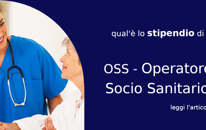Lo stipendio medio per Operatore Socio Sanitario OSS in Italia è € 21 600 all'anno. Inizialmente uno stipendio di € 19 536 all'anno fino a € 99 899 all'anno.